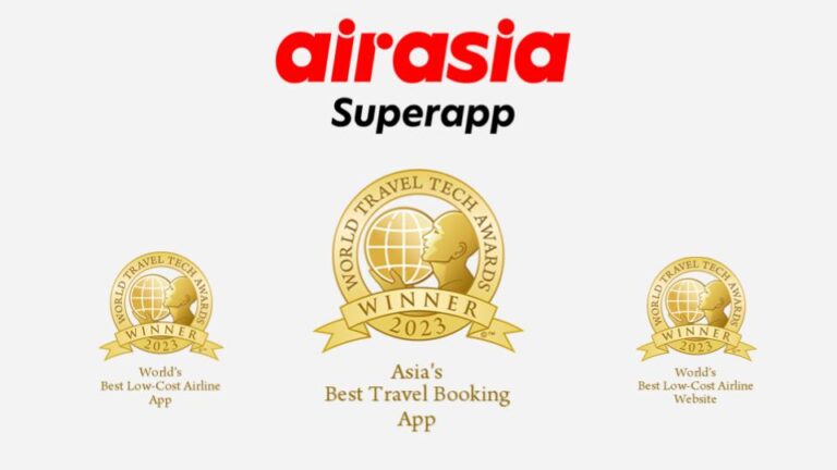 airasia Superapp คว้ารางวัลแอปพลิเคชั่นการจองที่ดีที่สุดในเอเชียจาก  World Travel Tech Awards ประจำปี 2023